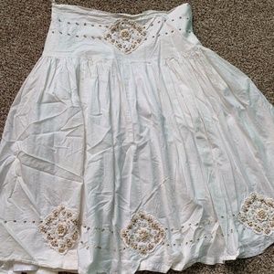 Cream skirt with beaded design